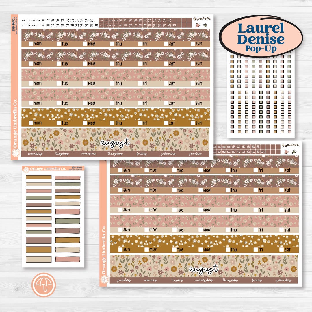 Summer or Fall Floral Kit | Laurel Denise Jo Large Planner Stickers ...