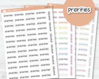 Priorities Jen Plans Script Planner Stickers | FJP | T-056