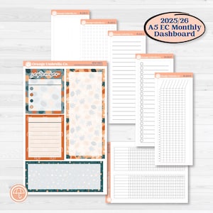 Bold Pumpkin Planner Kit | A5 Erin Condren Monthly Dashboard Sticker Kit | 2025-2026 Planners | Perfect Pumpkin | KIT-404-VA