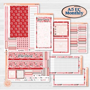 Valentine&#39;s Day K | A5 Erin Condren Monthly & Dashboard Planner Kit Stickers | Special Delivery | KIT-365-V