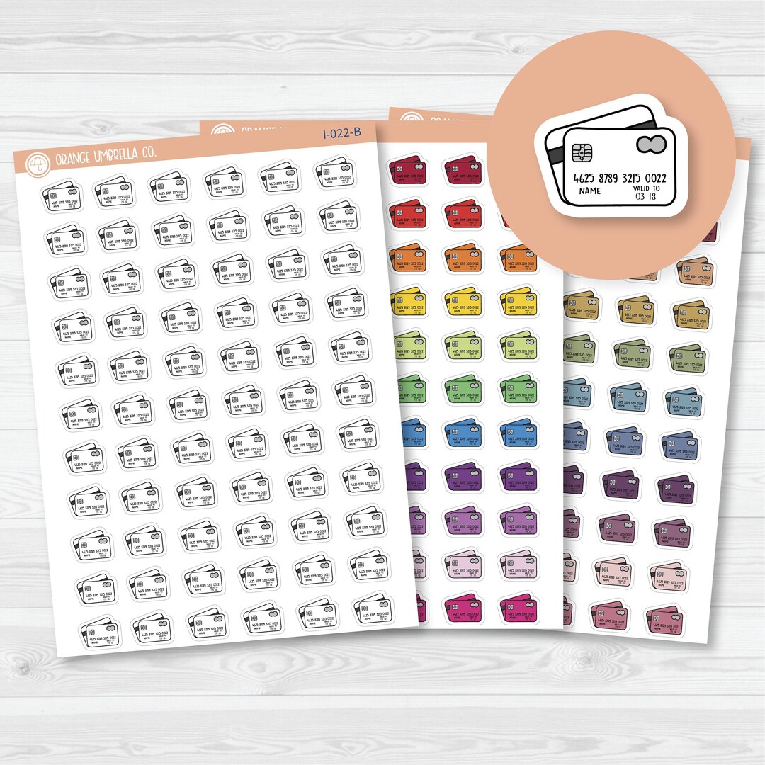 Credit Card Icon Planner Stickers | I-022 - Etsy