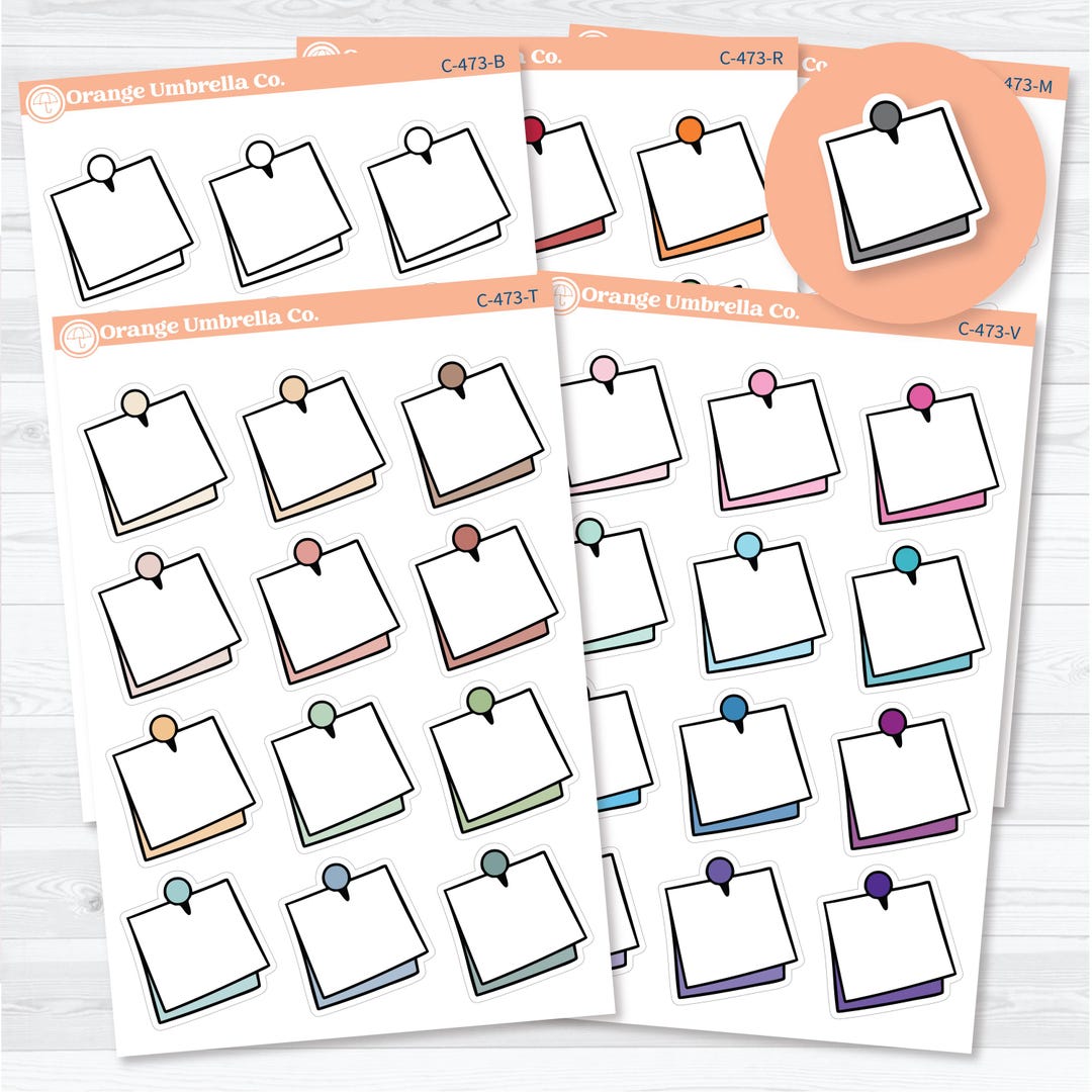 Large Push Pin Doodle Labels | Planner Stickers | C-473 - Etsy