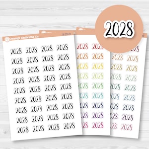 2028 Year Mini Script Planner Stickers | F2 | B-259