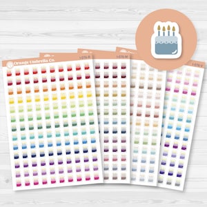 Micro Birthday Cake Icons Planner Stickers | I-076