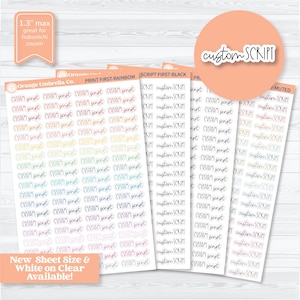 Hobonichi Custom Script Planner Stickers | Matches '22 & '23 Kits | 1 Word/Phrase per Sheet | CustomF12-Hobo