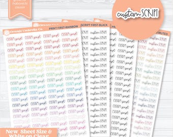 Hobonichi Custom Script Planner Stickers | Matches &#39;22 & &#39;23 Kits | *NEW* Larger Sheet Size | 1 Word/Phrase per Sheet | CustomF12-Hobo