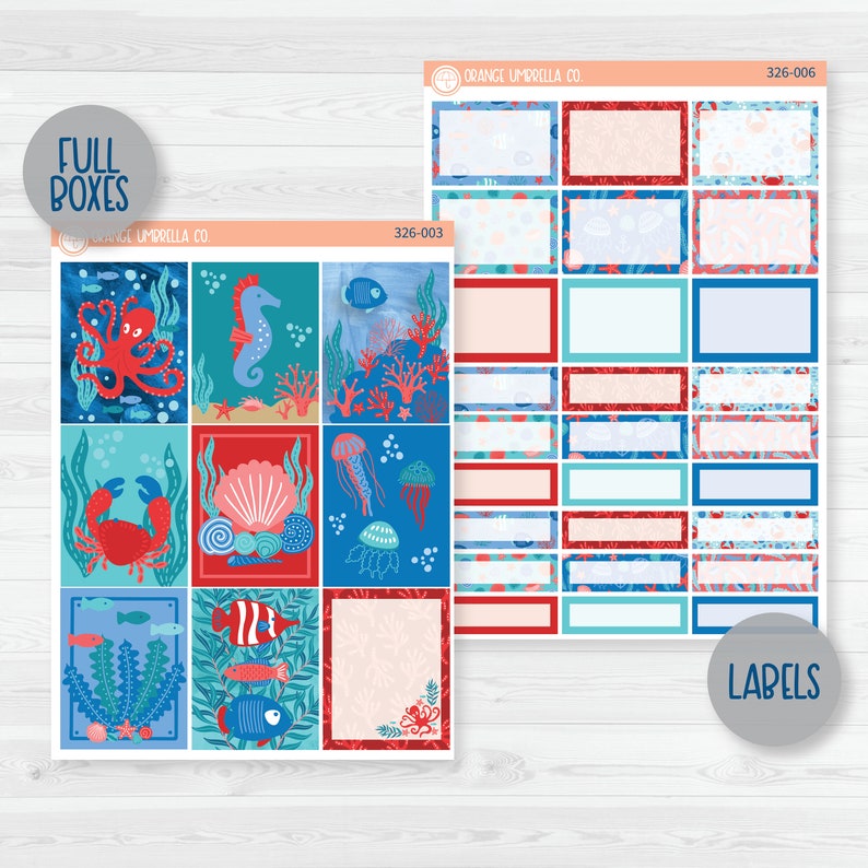 Underwater Ocean Kit Weekly Planner Kit Stickers Go Fish 326-001 image 3