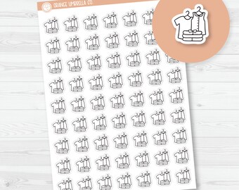 Hanging Clothes Icon Planner Stickers, Icon Chore Labels, Cleaning Icon Stickers (I-331-B)