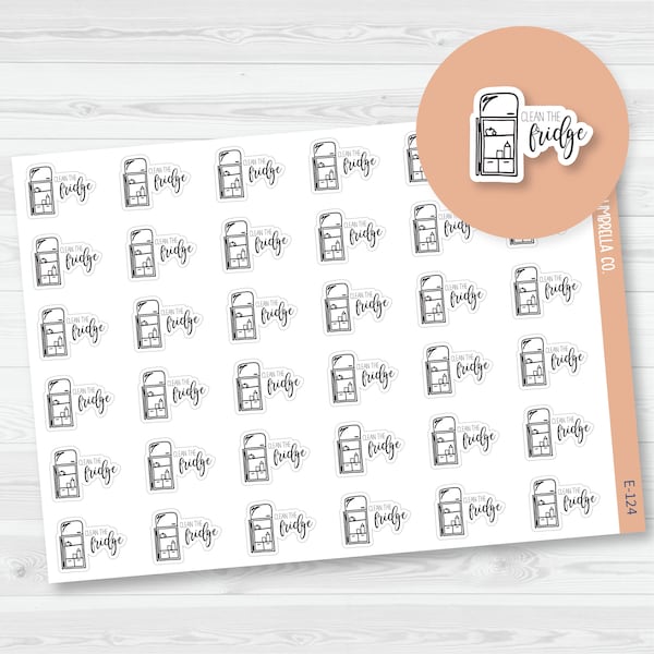 Clean The Fridge Icon Script Planner Stickers | F2 |  E-124