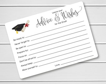 Graduate Advice Cards - 20 pk, Advice Cards for the New Graduate, Graduation Advice Cards, Graduation Party (Advice3)