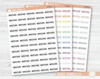 Weather Script Planner Stickers | F3 | T-136 / 946-014-001L-WH