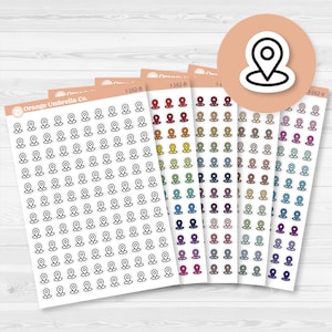 Location Marker Planner Stickers | Small Icon Stickers for Planners & Journals | I-162