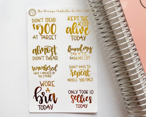 Gold Star Adult Sayings Adulting is Hard Planner Stickers - Etsy
