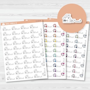 Pay Rent Icon Script Planner Stickers | FC11 | E-110