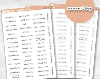 US Holiday Planner Stickers | F17 Script | S-067