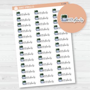 Water Plants Doodle Icon Script Planner Stickers and Labels | FC12 | E-196