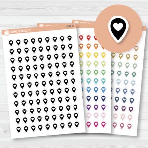 Location Marker Stickers | Location Pin Planner Icons | I-037