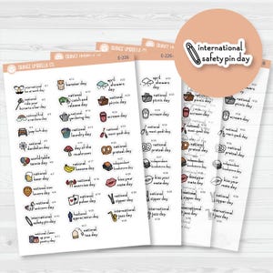 Stickers pour agenda d'avril Mini-Script Wacky Holidays | F16 | E-226