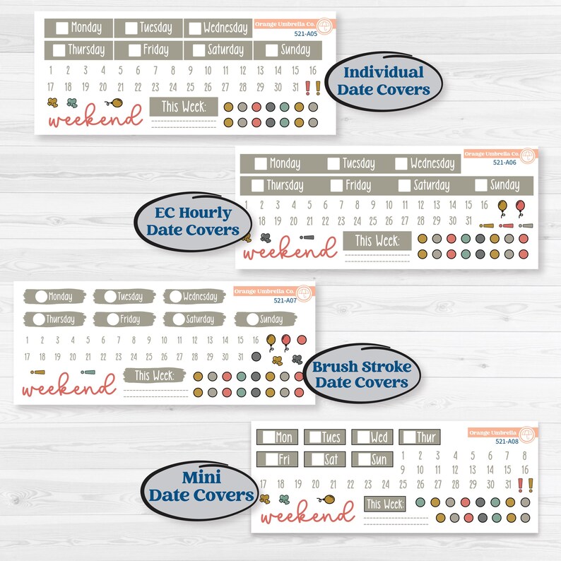 Rainy Day | Weekly Sticker Kit for Vertical Planners Like Erin Condren ...