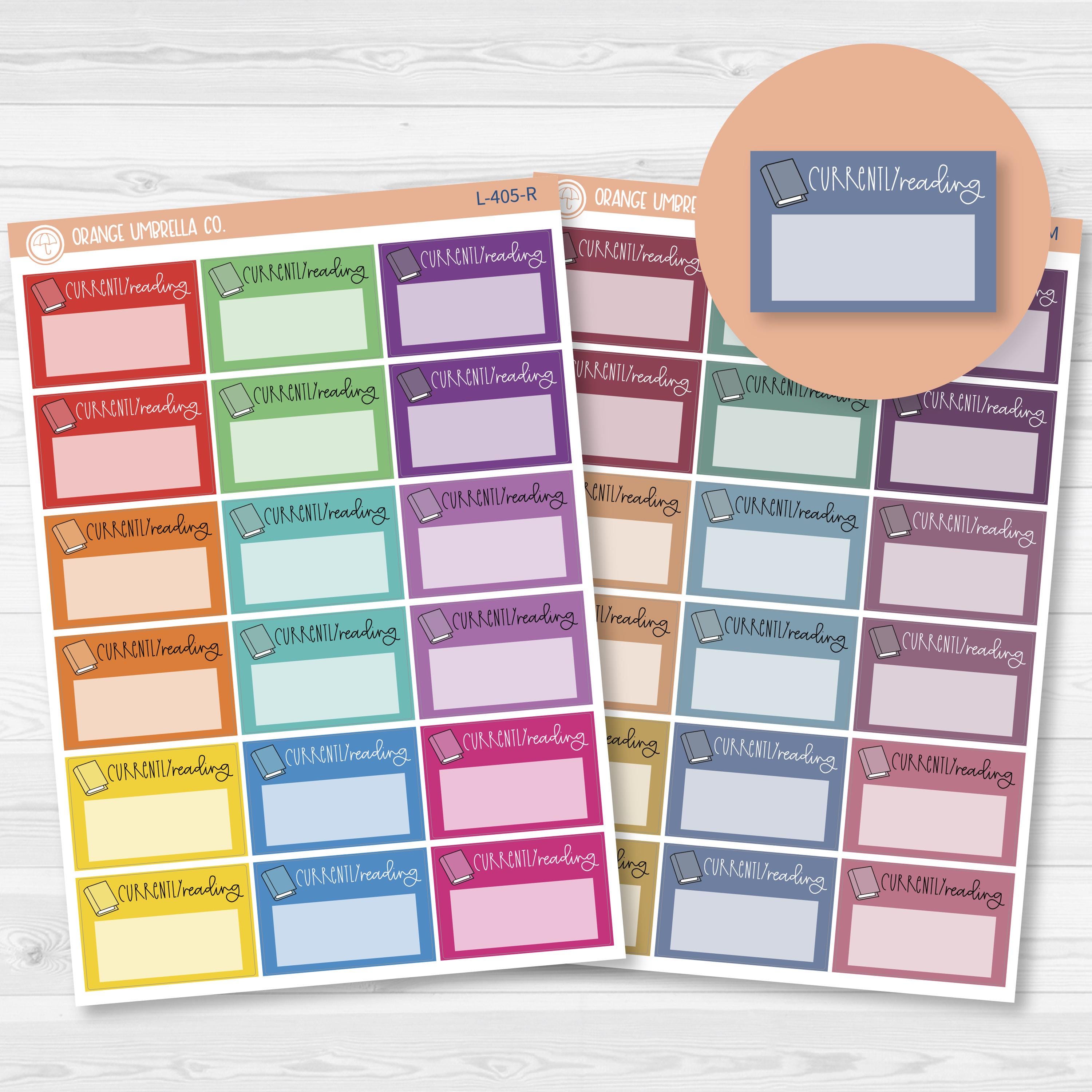 Currently Reading 1/2 Box Planner Stickers | L-405 - Etsy