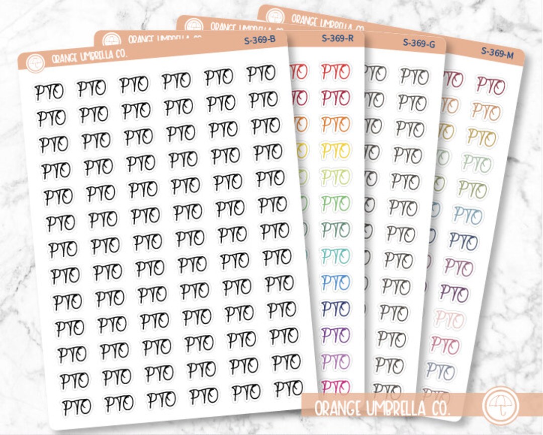 Ebike Chainring PTO Planner Stickers - Script PTO Labels For ...