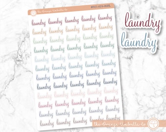 CLEARANCE | Laundry Script Planner Stickers and Labels | F4 | S-091-M / 921-024-068L-WH