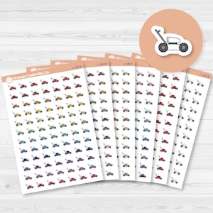 Lawn Mower Planner Stickers | Yard Work Icon Planner Stickers | I-149
