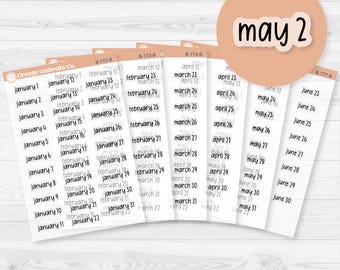 Dates of the Month Planner Stickers and Labels | F17 Print Clear Matte | B-772-777-BCM