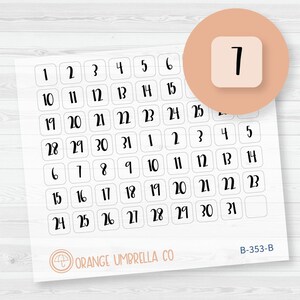 Clear Square Date Dot Planner Stickers | F1 Clear Matte | B-353-BCM