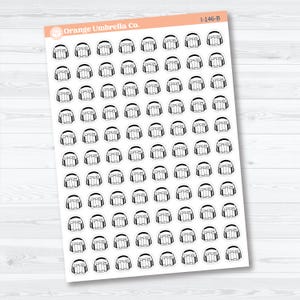 Autocollants pour agenda avec icônes de livres audio | I-146 Black Outline
