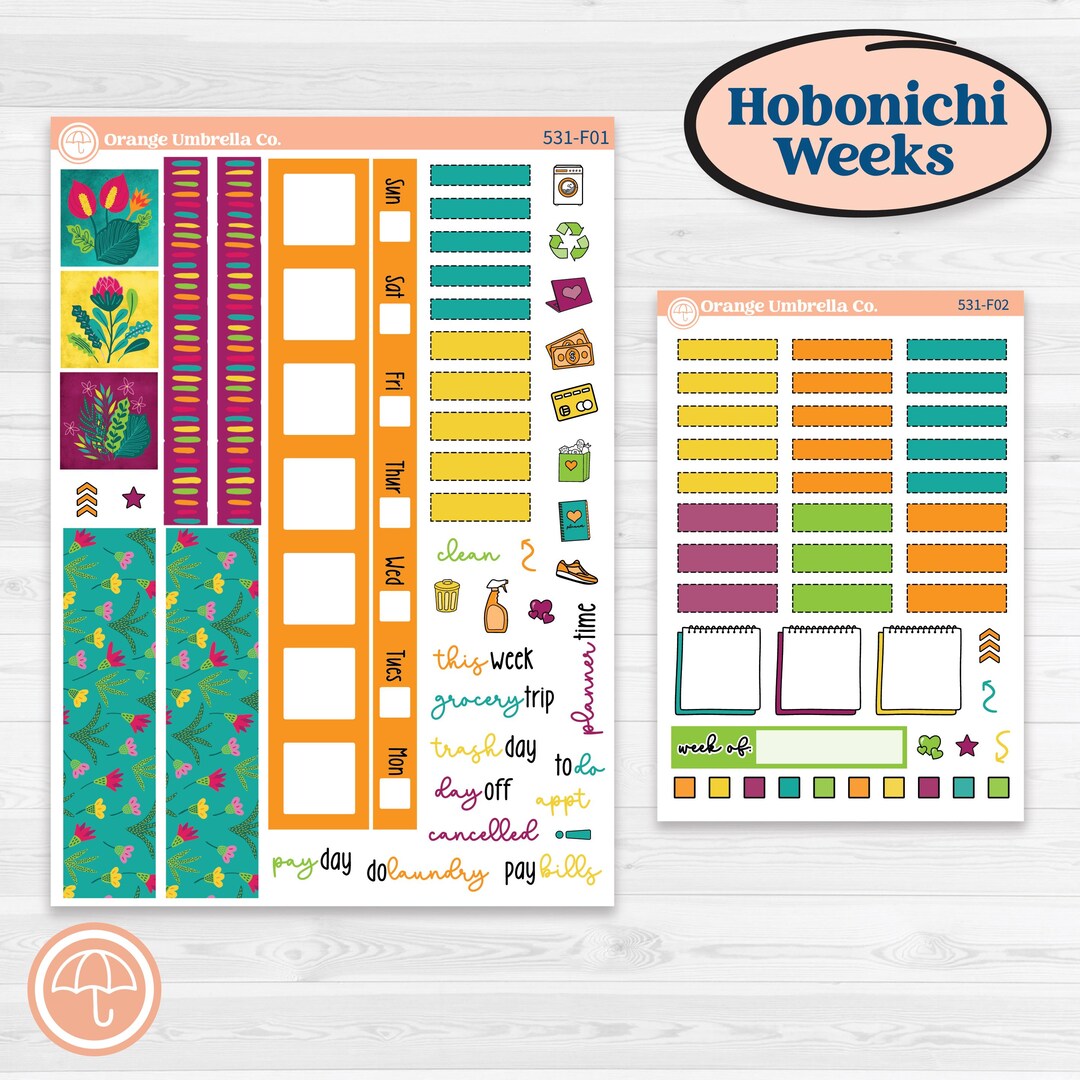 Tropical Island Jungle | Hobonichi Weeks Weekly Planner Kit Stickers ...