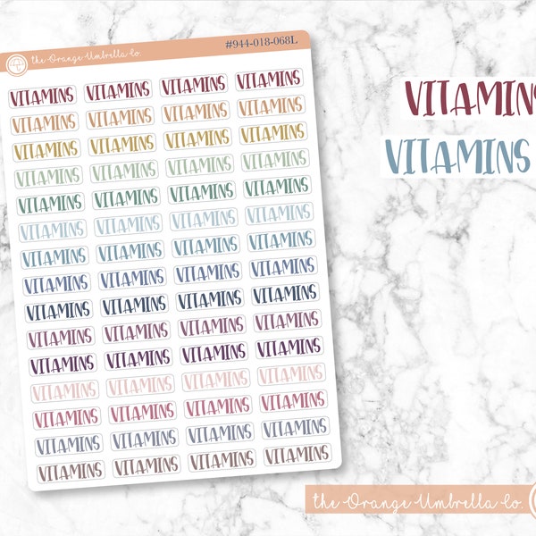 CLEARANCE | Vitamins Script Planner Stickers | F1 | S-201-M / 944-018-068-WH