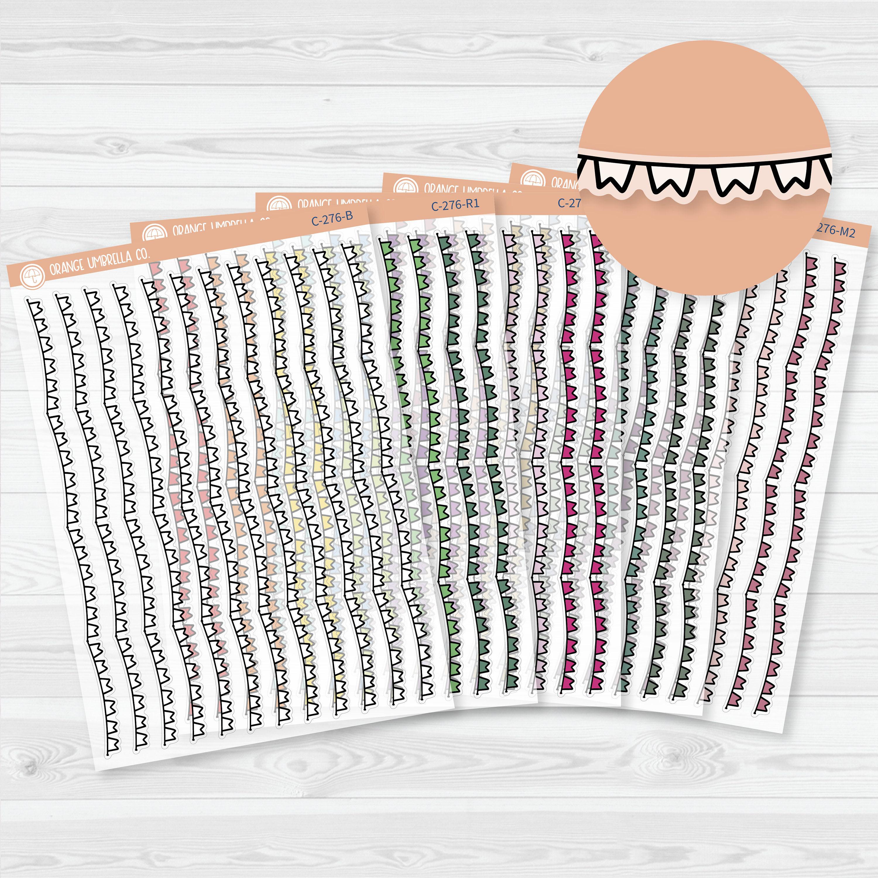 Pennant Pattern Washi Strips Planner Stickers and Labels | Clear Matte ...