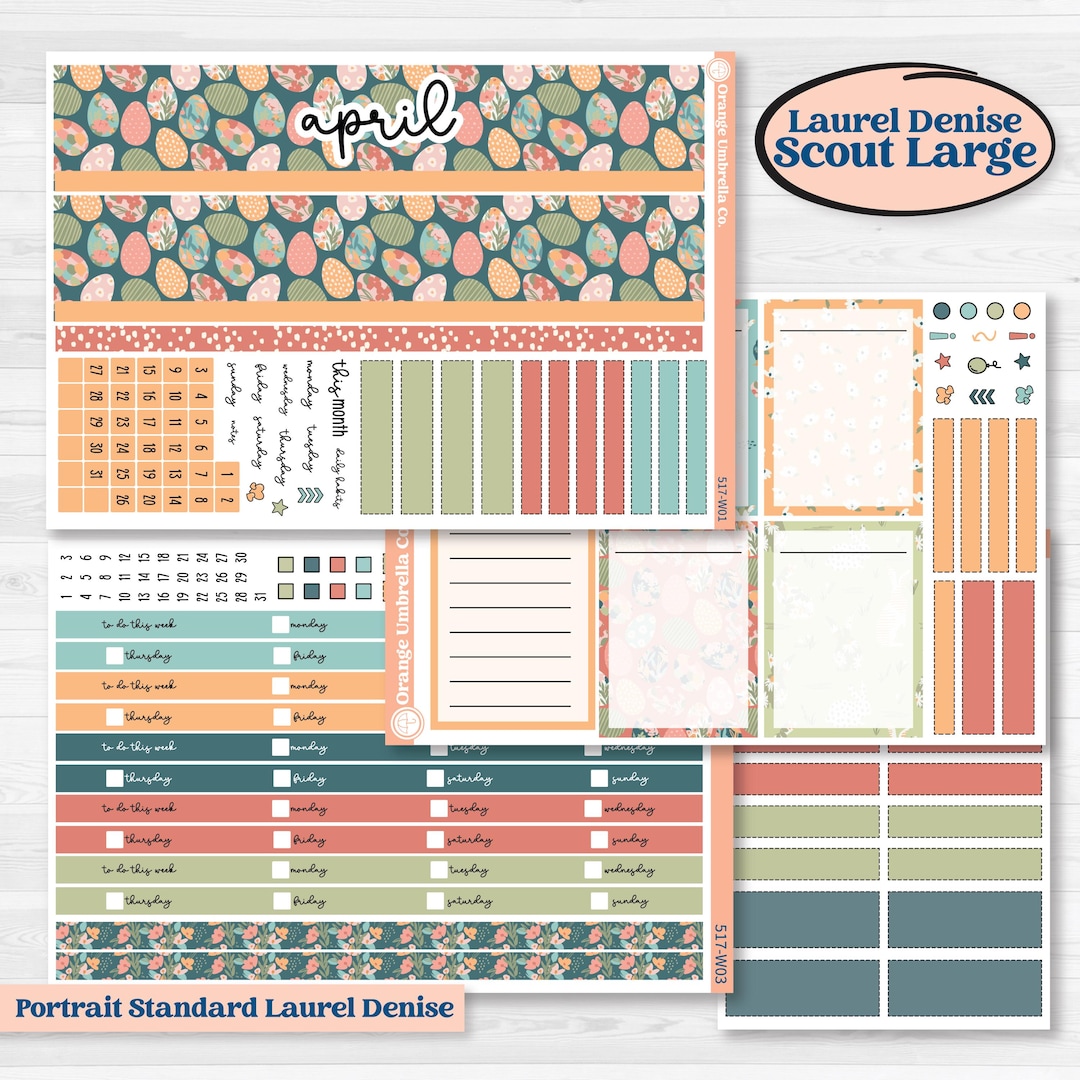 Easter Spring Kit | Laurel Denise Scout Large Planner Stickers | Easter ...