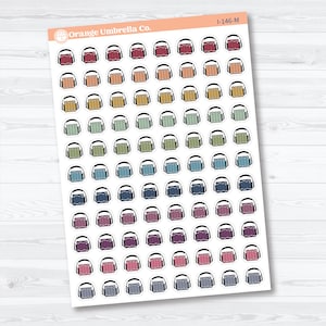 Autocollants pour agenda avec icônes de livres audio | I-146 Muted Rainbow
