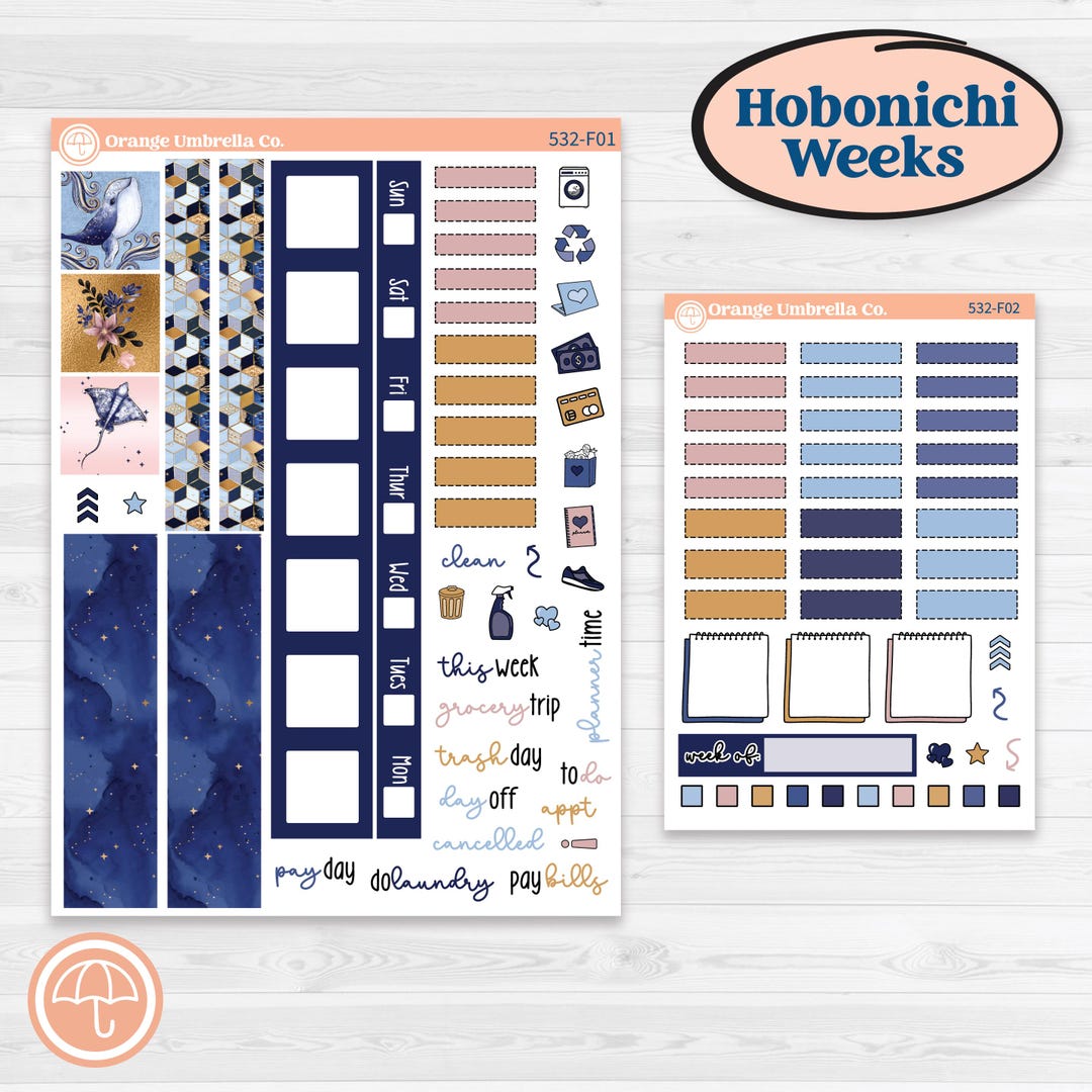 Starry Ocean and Sea Night | Hobonichi Weeks Weekly Planner Kit ...