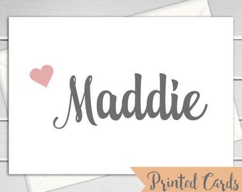 Name Note Cards Folded - 6pk | Personalized Folded Cards with Envelopes  | NC-015F