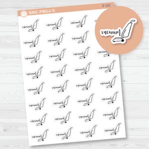 CLEARANCE | Vacuum Icon Script Planner Stickers | F2 | E-122