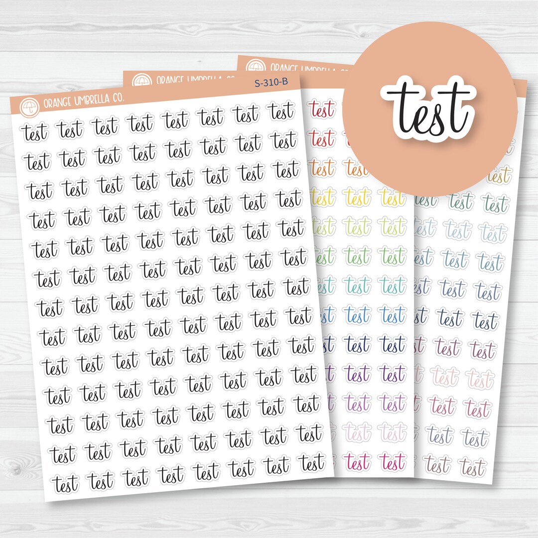 CLEARANCE Test Script Planner Stickers F4 S-310 - Etsy