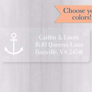 Anchor Address Labels, Nautical Return Address Labels, Return Address Sticker (#300-C)
