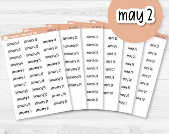 Dates of the Month Planner Stickers and Labels | F17 Print | B-772-777-B