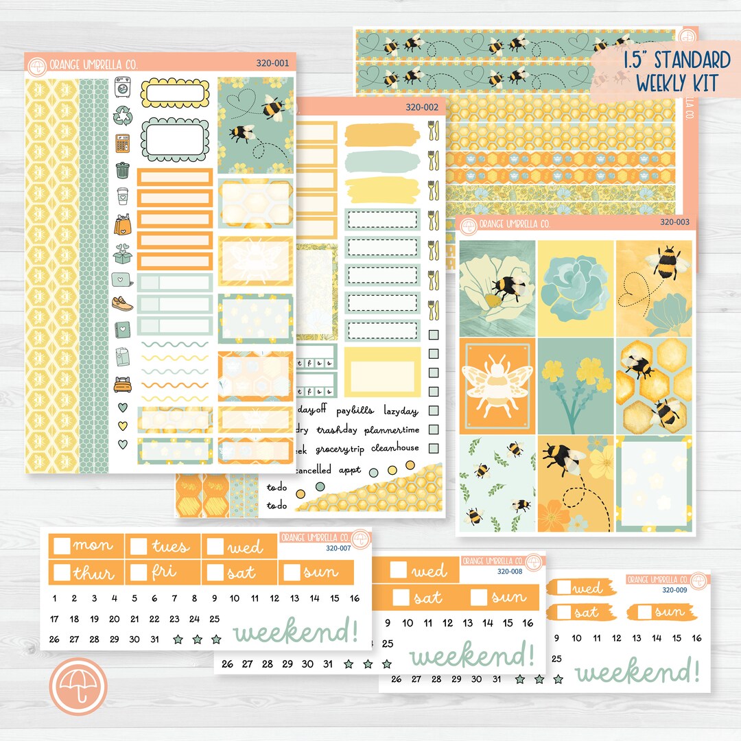 Bee Spring & Summer Kit Weekly Planner Kit Stickers Buzzed 320-001 - Etsy