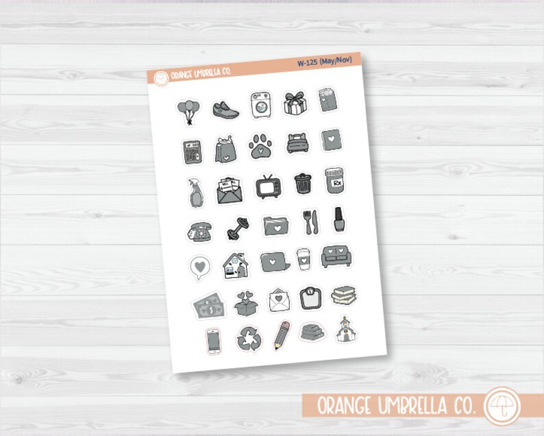 CLEARANCE Doodle Icon Planner Stickers Wildflower Palette W121126 Etsy