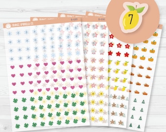 Yearly Themed Date Dots | 3 Months Holiday | Clear Matte Planner Stickers | B-689-692-CM