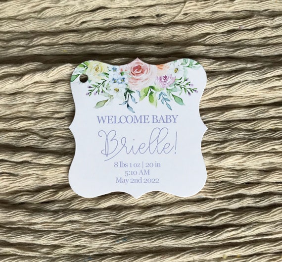 birth announcement tags