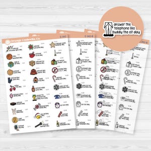 Stickers pour agenda Mini-Script, Fêtes farfelues de décembre | F17 | E-343