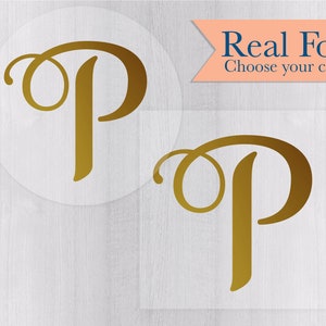 Initials Wedding Sticker, Gold Foil on Clear Transparent Personalized Wedding Invitation Sticker, Envelope Seals (#532-CF)