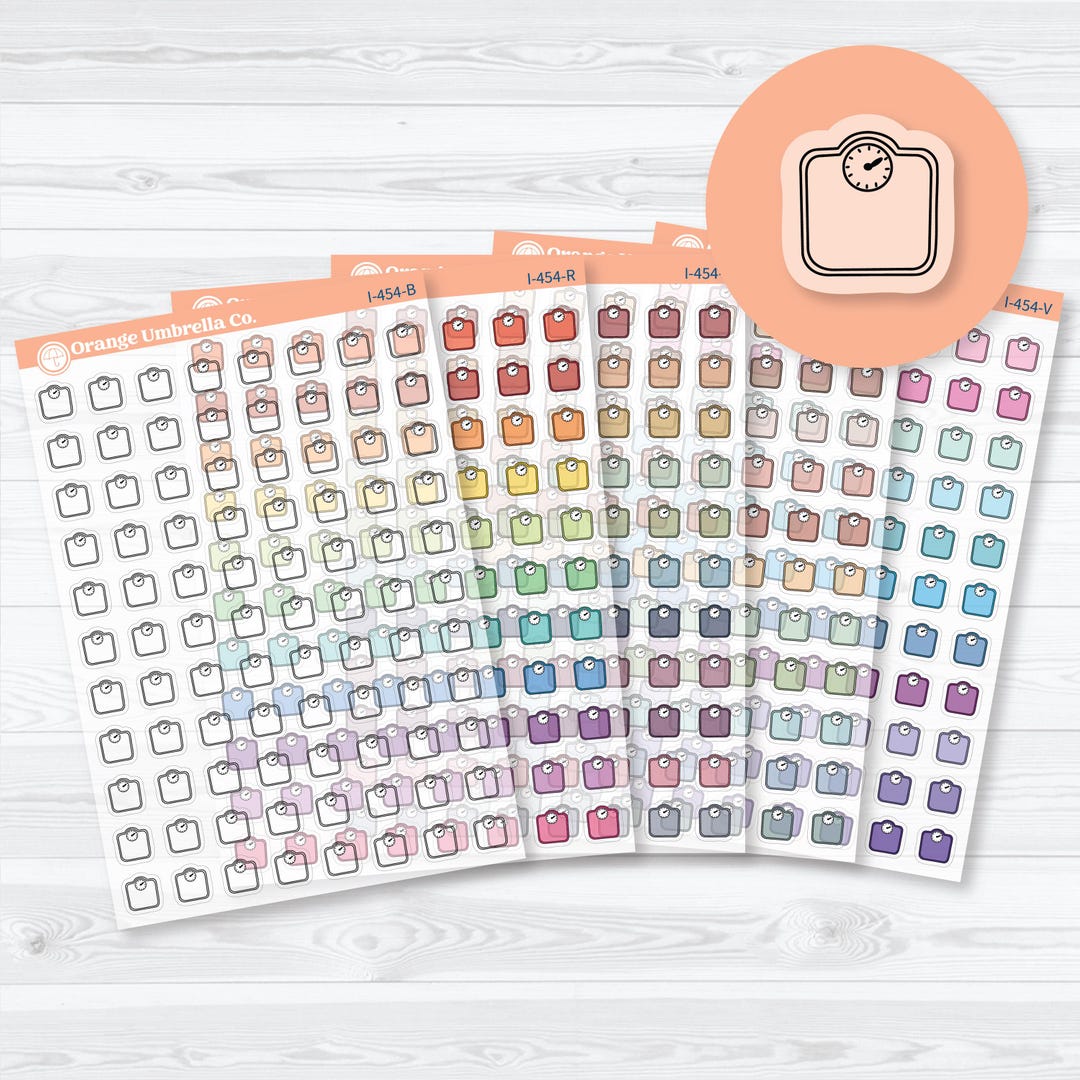Scale Count Sticker Hand Doodled Scale Icons | Clear Matte Planner Stickers | I-454-CM - Etsy