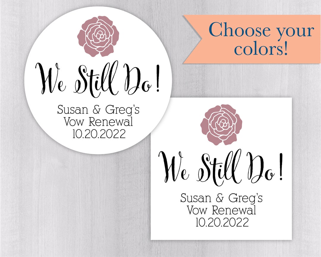 Vow Renewal Stickers Vow Renewal Wedding Stickers - Etsy
