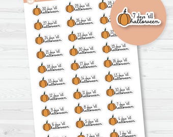 Halloween Pumpkin Countdown Planner Stickers | F16 | C-327